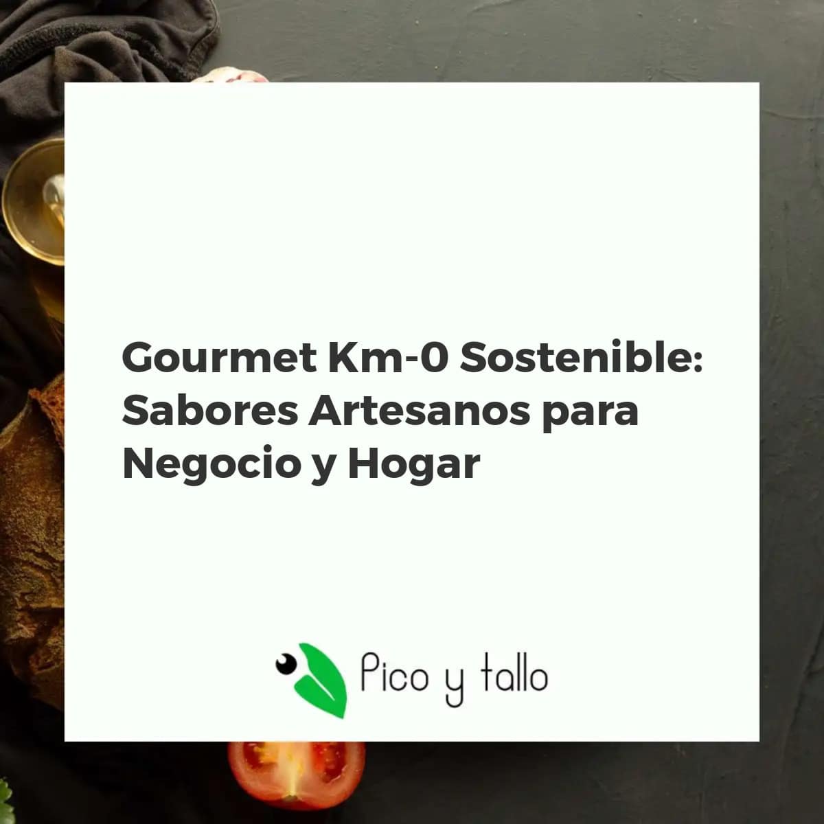 Mesa rústica con productos gourmet Km-0 sostenibles: frutas, verduras, mermeladas, aceites y quesos artesanales.