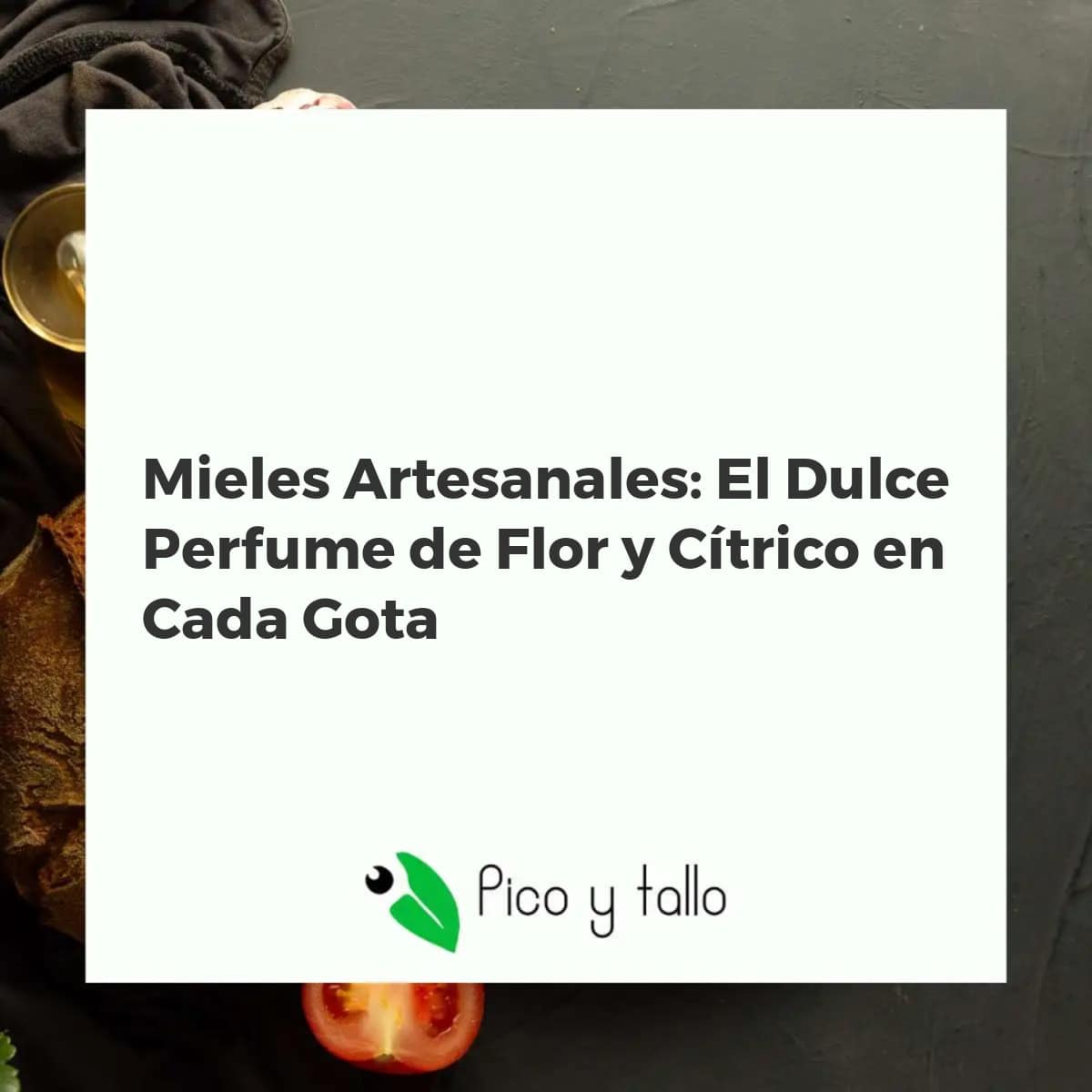 Variedad de mieles artesanales en tarros, con flores y cítricos frescos, evocando dulzura natural y origen floral.