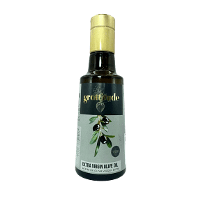 Botella de aceite de oliva virgen extra grattitude